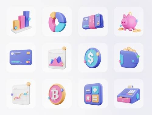 'Financially - Financial 3D Icon Set'