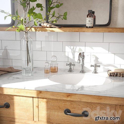 3dsky Pro - Pottery Barn Double Sink Vanities