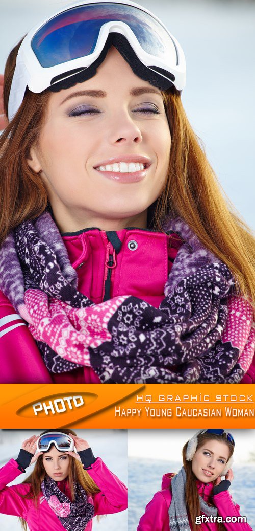 Stock Photo - Happy Young Caucasian Woman