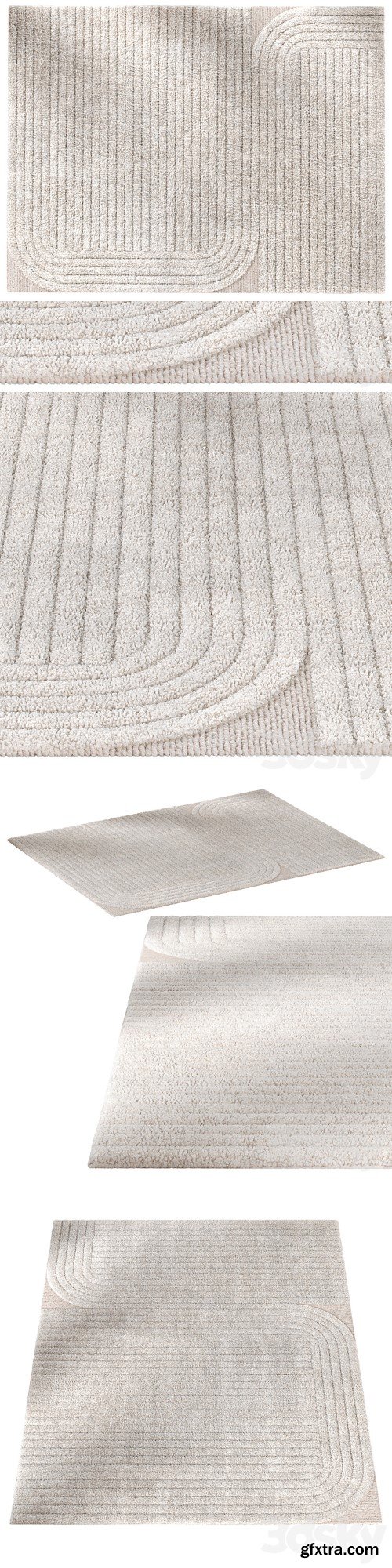 3dsky Pro - Erden Furrow – Natural White rug