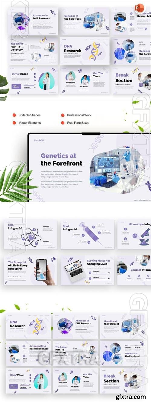DNA Research Presentation PowerPoint Template 6VC5RPL