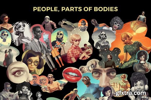 Creativemarket - Retro futuristic movies collage kit - 91898723