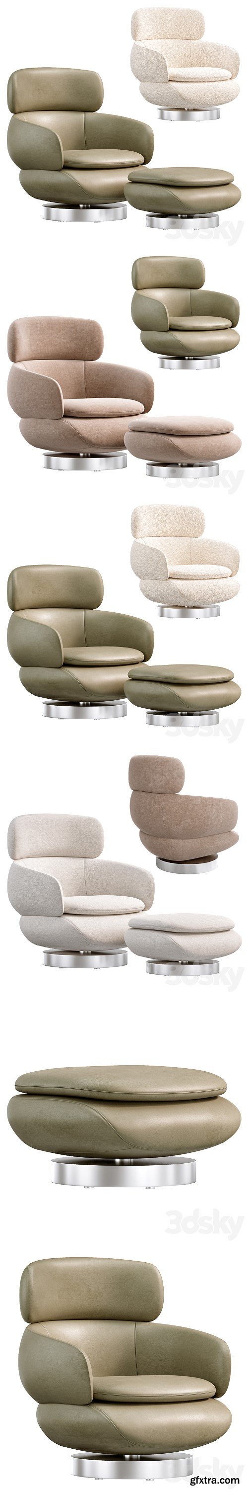 3dsky Pro - Vivienne High Armchair by Minotti