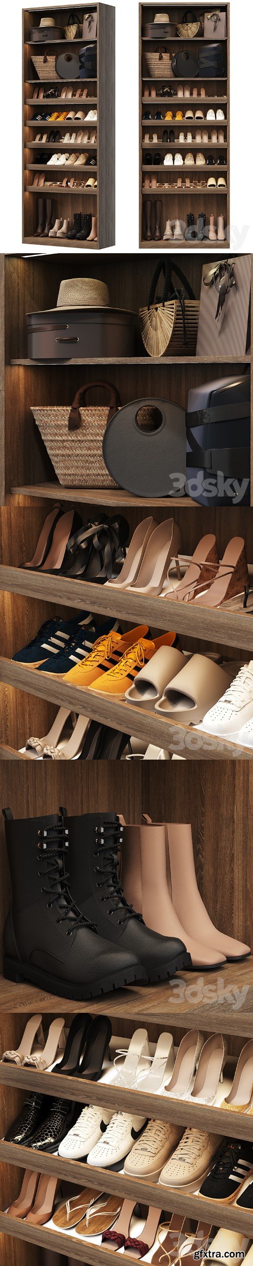 3dsky Pro - Shoe cabinet with filling for hallway and wardrobe