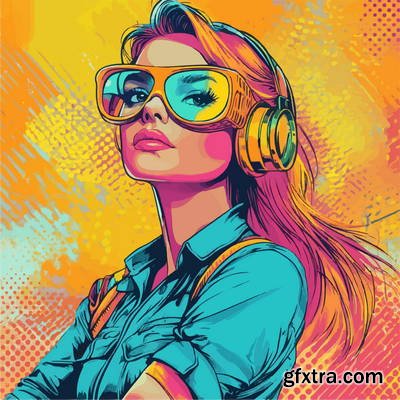 Retro &amp; Vintage, Blonde Beauties 32xAI, 2xSVG