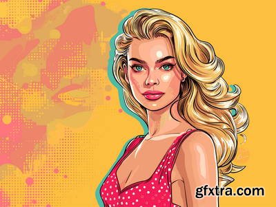 Retro &amp; Vintage, Blonde Beauties 32xAI, 2xSVG