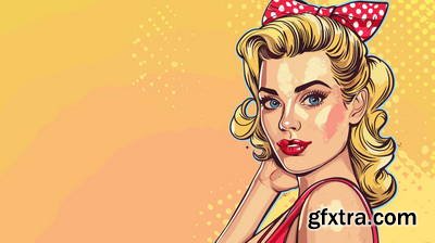 Retro &amp; Vintage, Blonde Beauties 32xAI, 2xSVG