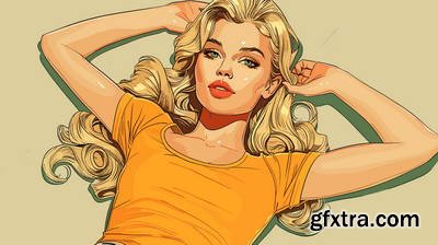 Retro &amp; Vintage, Blonde Beauties 32xAI, 2xSVG