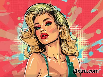 Retro &amp; Vintage, Blonde Beauties 32xAI, 2xSVG