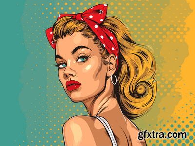 Retro &amp; Vintage, Blonde Beauties 32xAI, 2xSVG