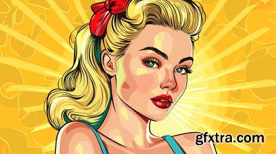 Retro &amp; Vintage, Blonde Beauties 32xAI, 2xSVG