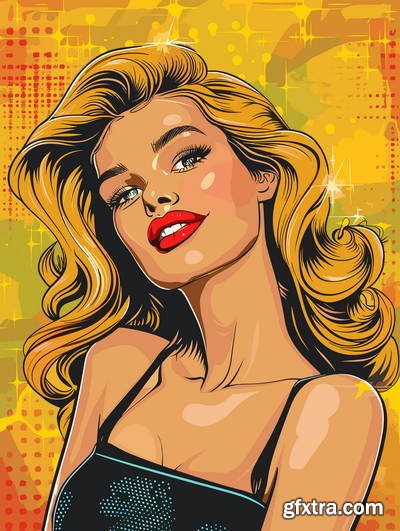 Retro &amp; Vintage, Blonde Beauties 32xAI, 2xSVG