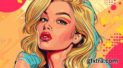 Retro &amp; Vintage, Blonde Beauties 32xAI, 2xSVG