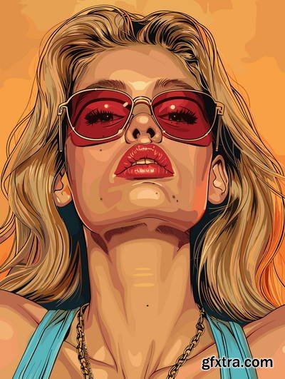 Retro &amp; Vintage, Blonde Beauties 32xAI, 2xSVG