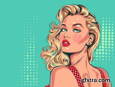 Retro &amp; Vintage, Blonde Beauties 32xAI, 2xSVG