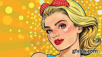 Retro &amp; Vintage, Blonde Beauties 32xAI, 2xSVG