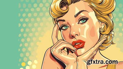 Retro &amp; Vintage, Blonde Beauties 32xAI, 2xSVG