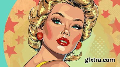 Retro &amp; Vintage, Blonde Beauties 32xAI, 2xSVG