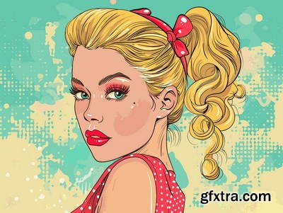 Retro &amp; Vintage, Blonde Beauties 32xAI, 2xSVG