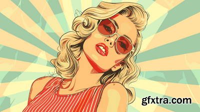 Retro &amp; Vintage, Blonde Beauties 32xAI, 2xSVG