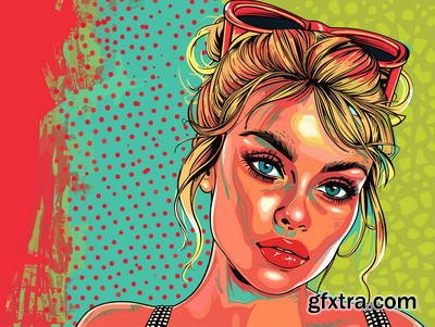 Retro &amp; Vintage, Blonde Beauties 32xAI, 2xSVG