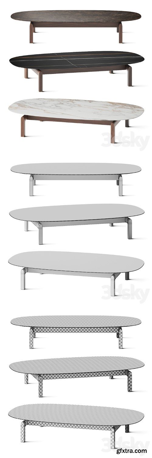 3dsky Pro - Porada Quay Ovale Coffee Tables