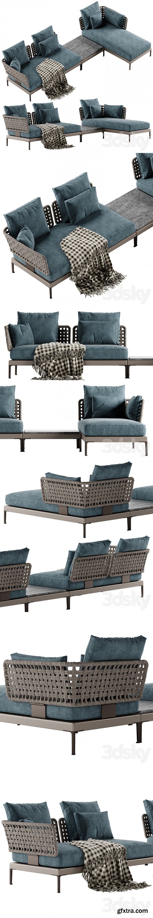 3dsky Pro - Minotti Patio sectional sofa