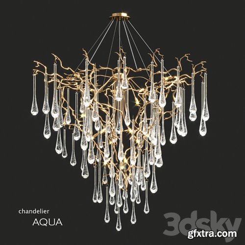 3dsky Pro - Serip Aqua 19 Lamp Funnel Bespoke Chandelier