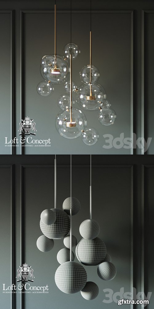 3dsky Pro - Suspension lamps giopato & coombes bolle bls 14c chandelier