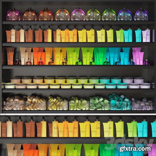 3dsky Pro - Set of multi-colored cosmetics. Beauty saloon