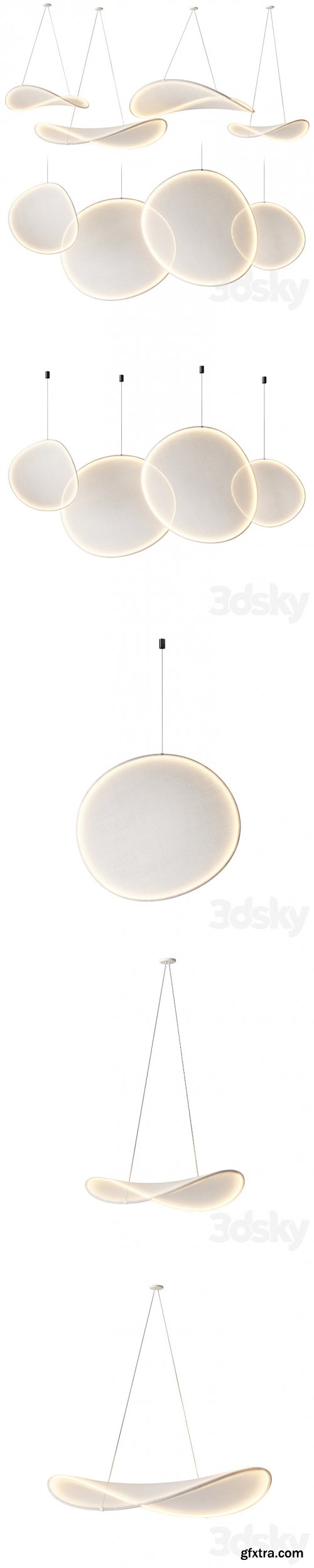 3dsky Pro - IIII 09 LED fabric pendant lamps