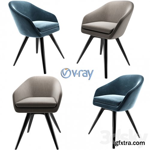 3dsky Pro - Aleria Upholstered Steel Swivel Chair