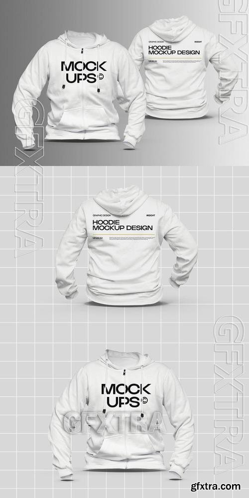 Unisex Hoodie Zipper Mockup 9BSZQHK