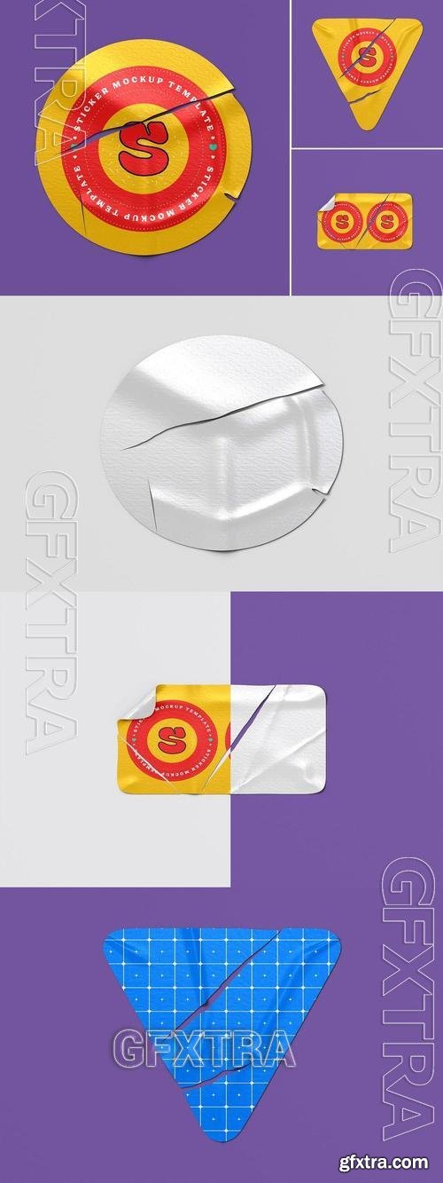 Adhesive Sticker Mockup Set LY9S8J7 Adhesive Sticker Mockup Set LY9S8J7