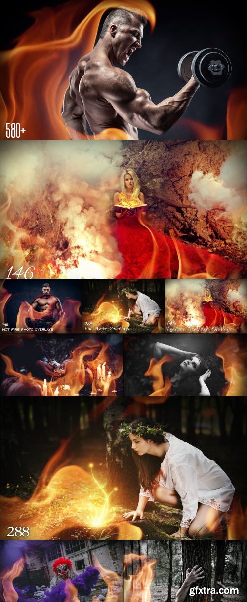 580+ Fire Photo Overlays Pack