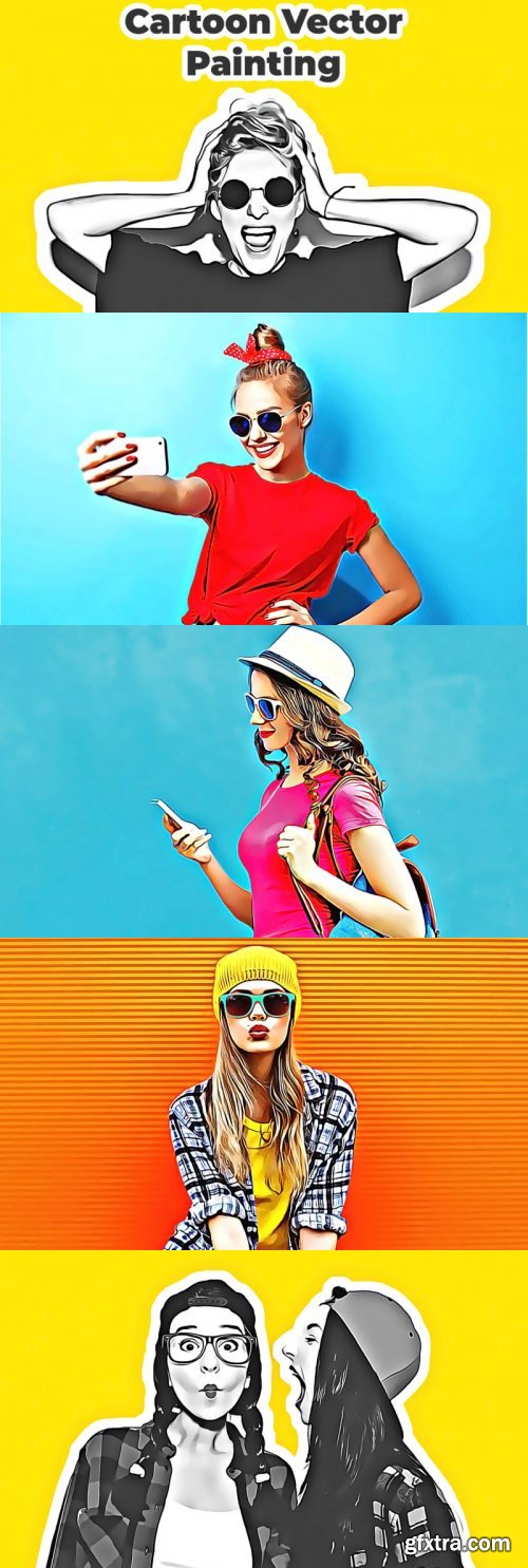 Cartoon Vector Painting PS Action