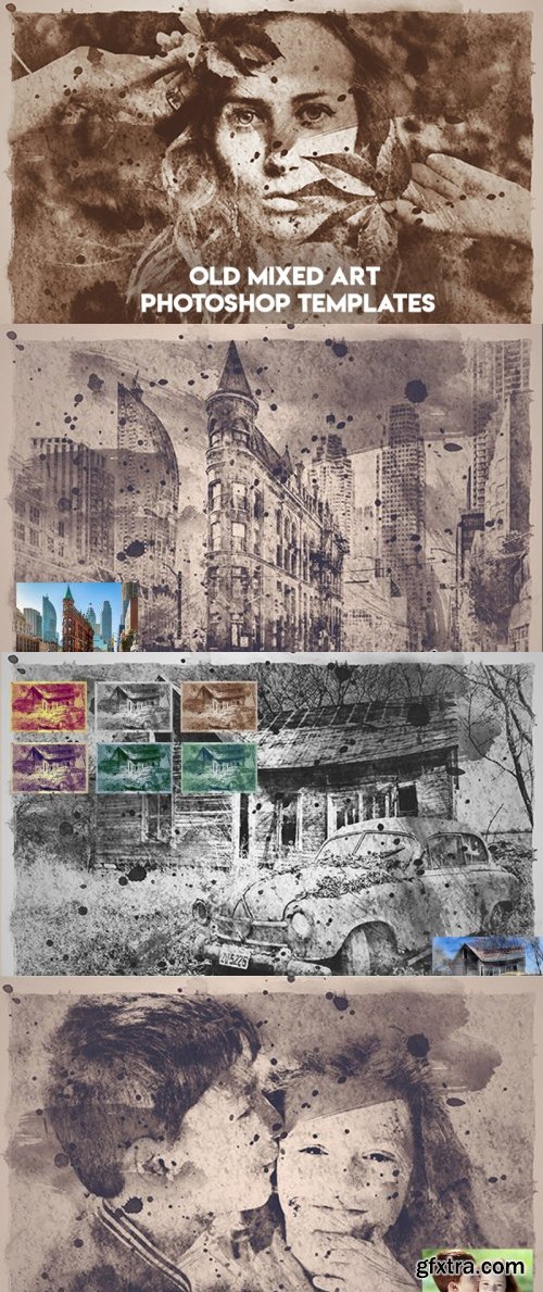 Old Mixed Art Photoshop Templates