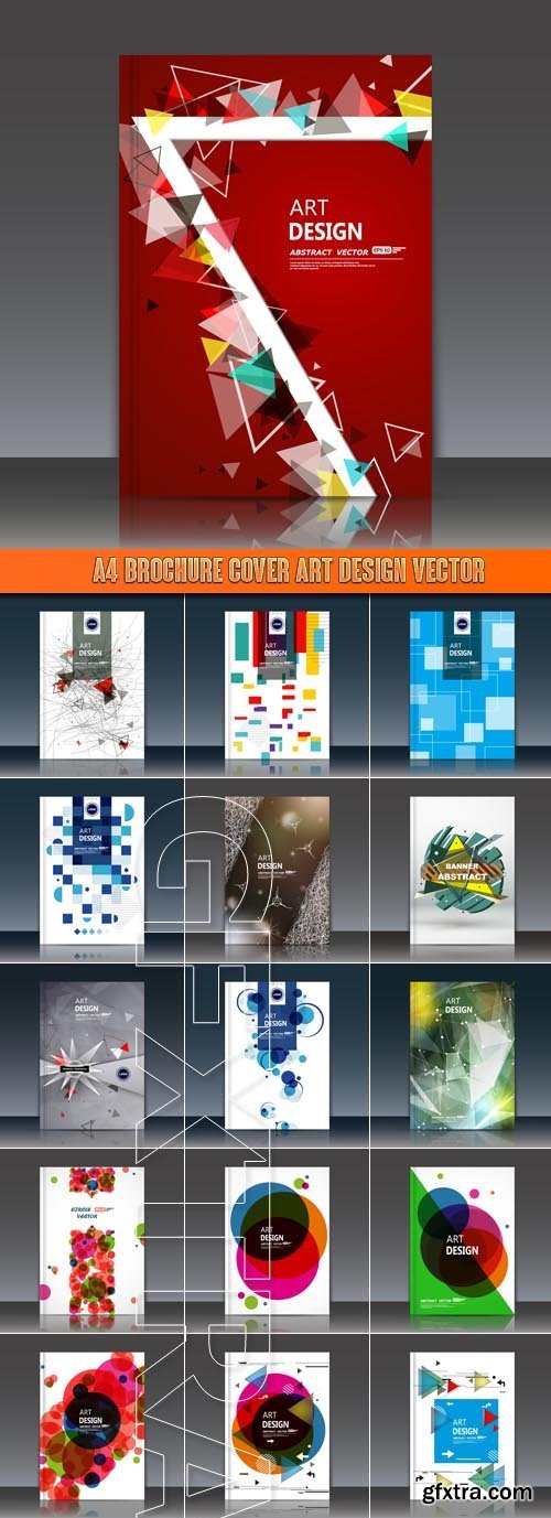 A4 brochure cover art design vector