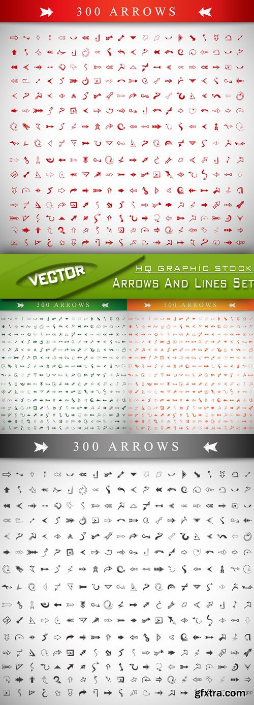 Stock Vector - Arrows And Lines Set