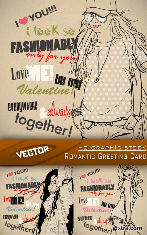 Stock Vector - Romantic Greeting Card