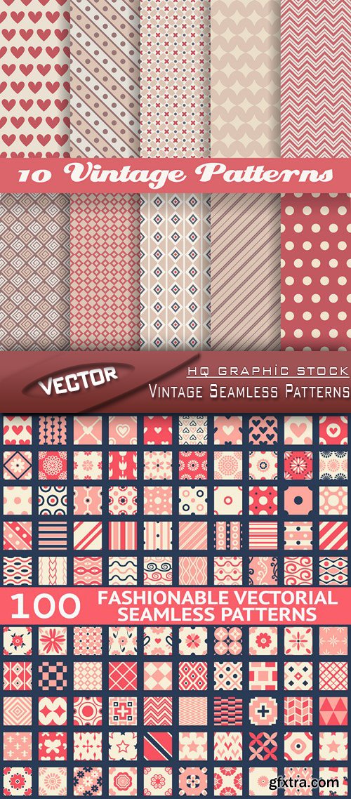 Stock Vector - Vintage Seamless Patterns