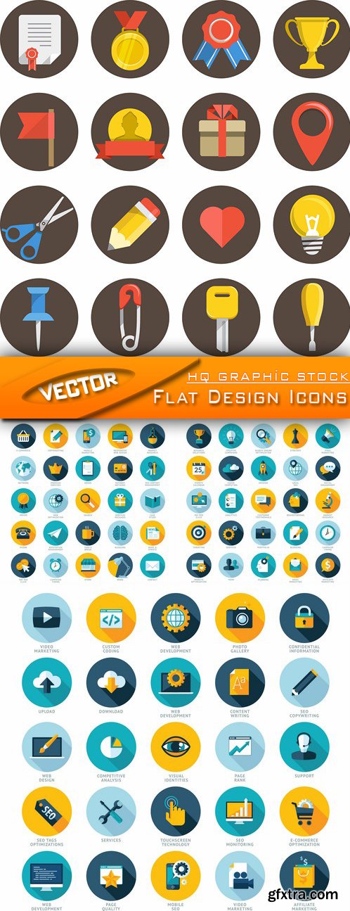 Stock Vector - Flat Design Icons