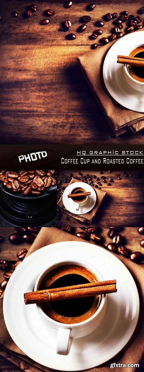 Stock Photo - Coffee Cup and Roasted Coffee