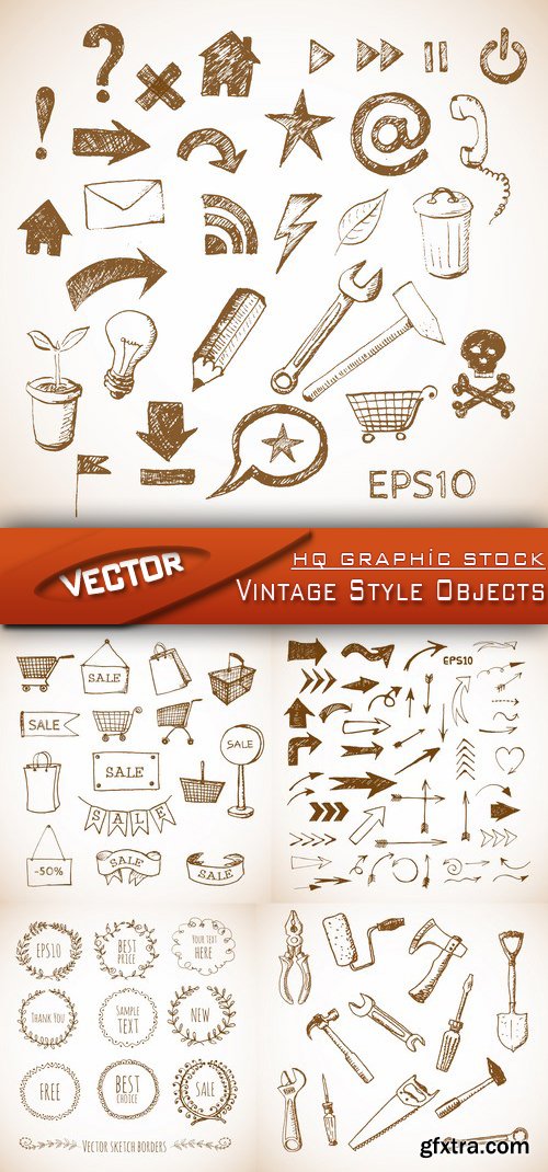 Stock Vector - Vintage Style Objects