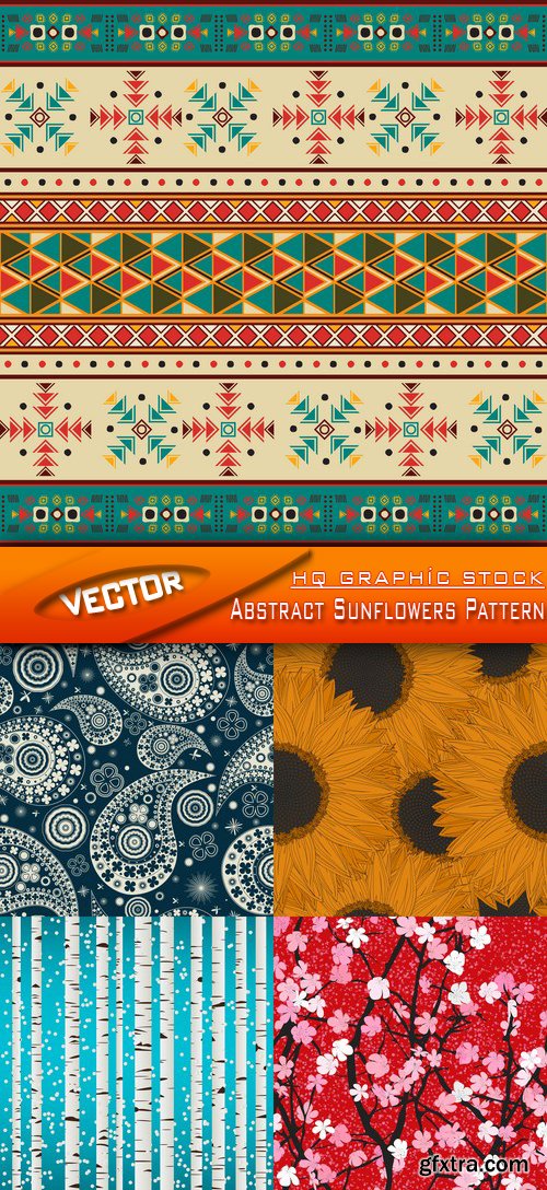 Stock Vector - Abstract Sunflowers Pattern