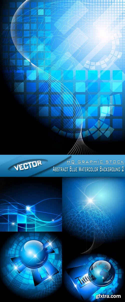 Stock Vector - Abstract Blue Watercolor Background 2