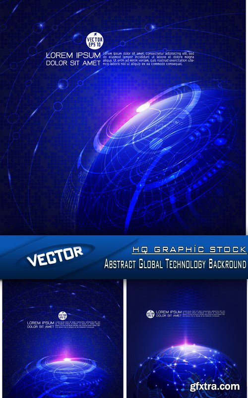 Stock Vector - Abstract Global Technology Backround