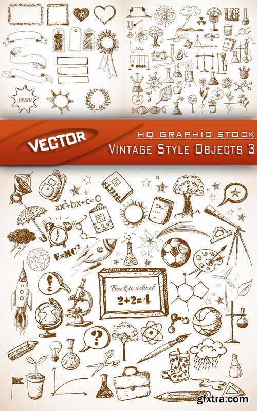 Stock Vector - Vintage Style Objects 3