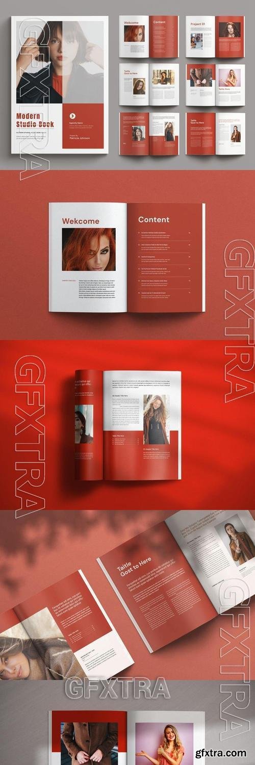 Red Modern Studio Book Layout TP2KEQX