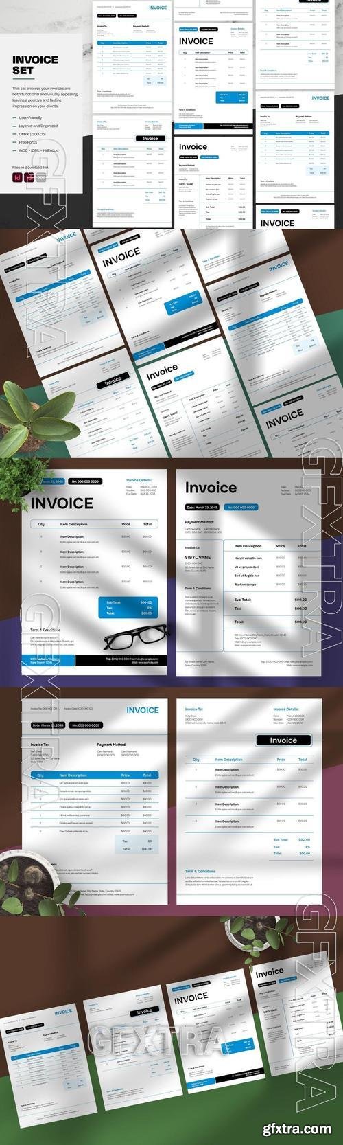 Corporate Style Invoice Set 4F5F9BW